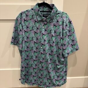 Mizzen+Main Men's Tropical Leaf Print Shirt